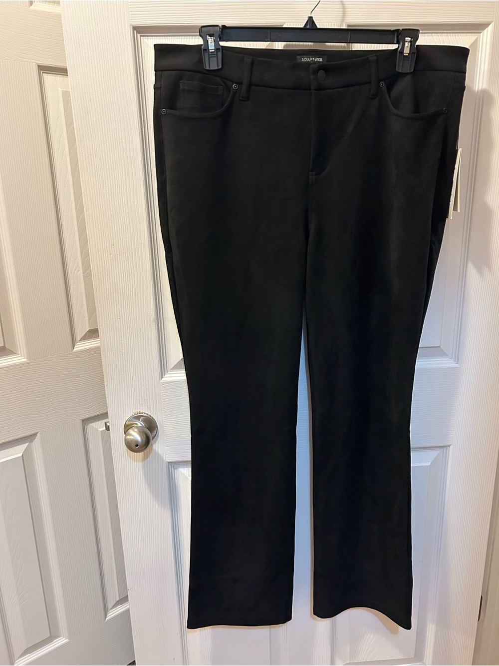 NYDJ Size 18 Women's Black Marilyn Straight Sculpt Her Faux Suede Pants NWT